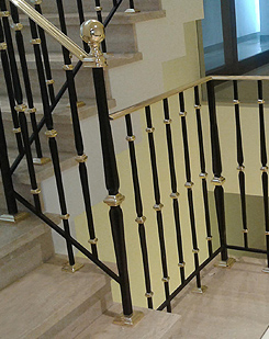 brass stairs railing